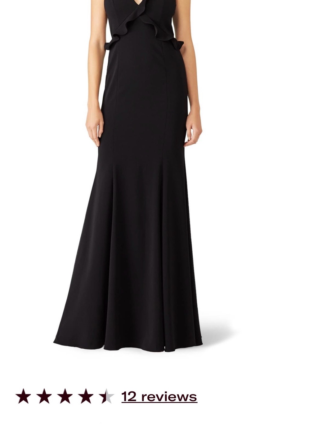 Jaygodfrey Black Ruffled Mermaid Maxi Dress Size 8l